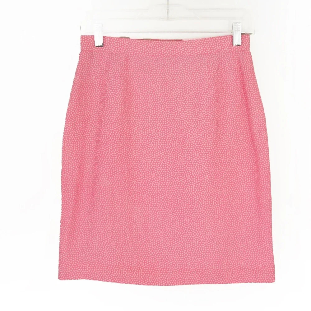 Vintage Jean Louis Scherrer Paris Hot Pink White Polka Dot Silk High Waist Skirt